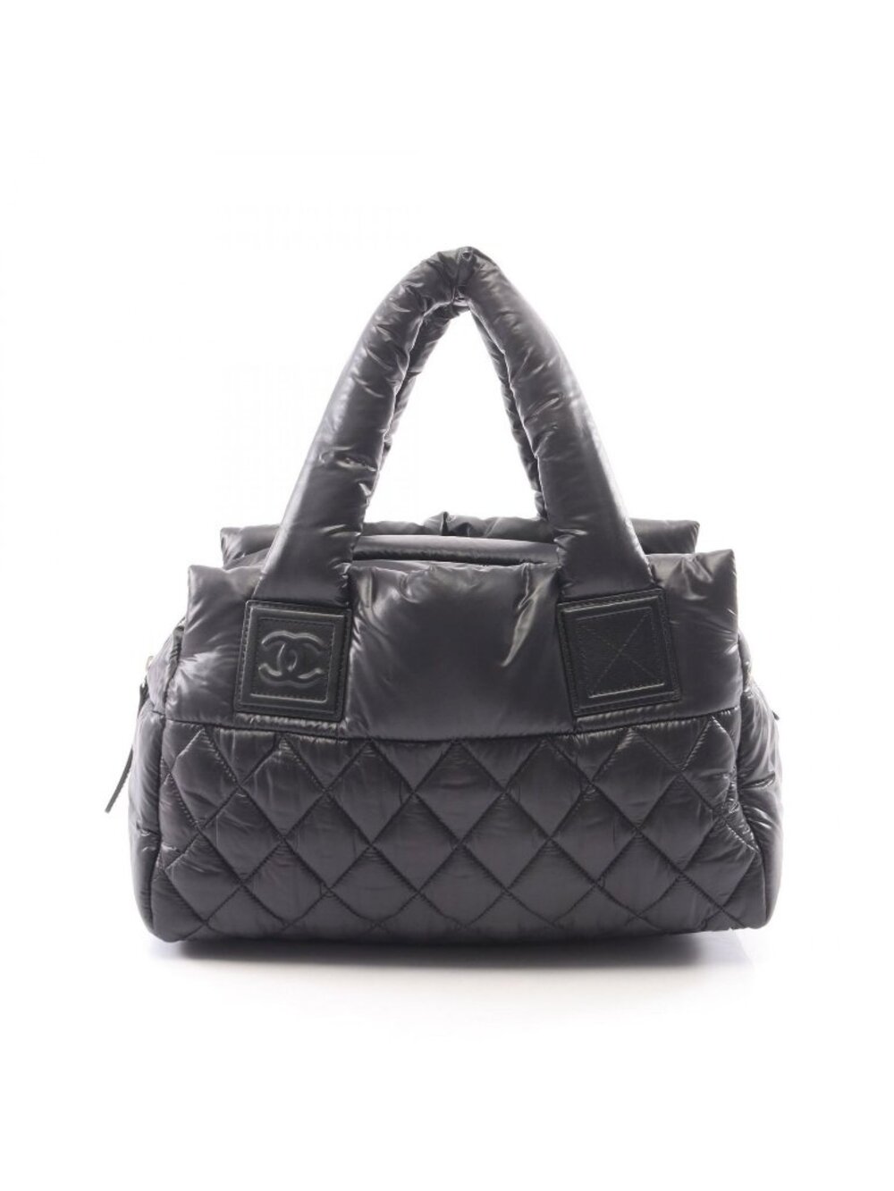 Chanel Coco Cocoon Black Nylon Leather Mini Boston Bag